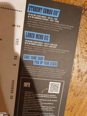 Speciale deal: student combo at Ellis Gourmet Burger in Hasselt