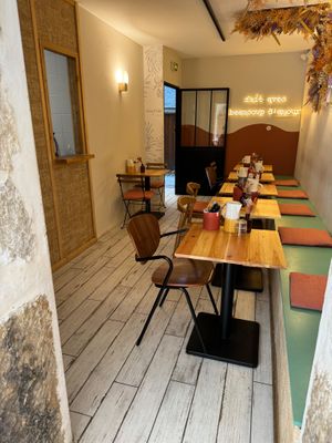 Lots of space to sit and enjoy your choices with great coffee at Kia Ora in Annecy