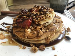 vegan pancakes at Kia Ora in Annecy