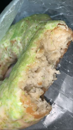 Inside margarita donut  at The Holy Donut - Commercial St in Portland