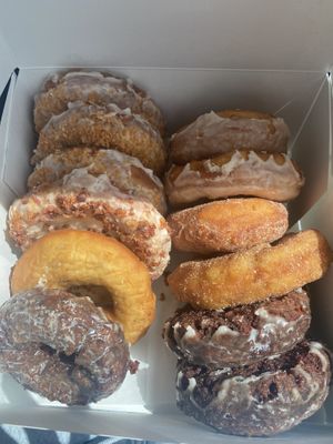 for vegan options we got cinnamon sugar, toasted coconut & old fashion. the toasted coconut was almost sickeningly sweet although the few bites i had were bearable/good at The Holy Donut - Commercial St in Portland