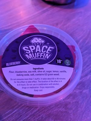 Blueberry space muffin at Popeye Coffeeshop in Amsterdam