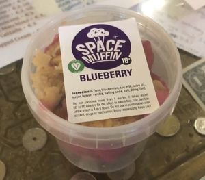 Blueberry space muffin  at Popeye Coffeeshop in Amsterdam