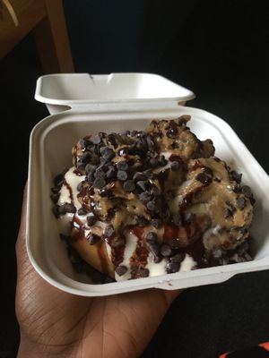 cake batter, chocolate chips, and cookie dough  at Cinnaholic in Baltimore