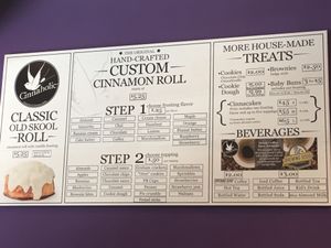 Menu at Cinnaholic in Baltimore