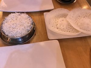 Plain rice and breads at Kayal in Leamington Spa