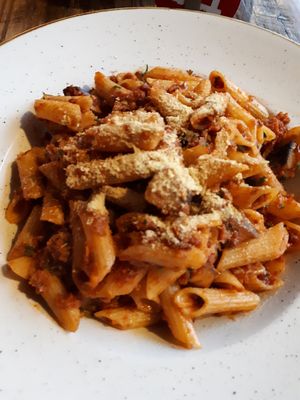 GF Vegan Bolognese at Via Cibo in Calgary