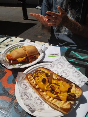 Steak Sandwiches at Soho Vegan Market in London