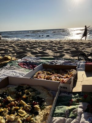 Pizza at oval beach   at The Mitten Brewing Company in Saugatuck
