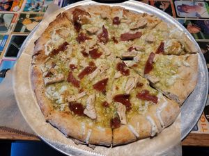 Build your own... disregard the tiny bite I took before remembering to take a picture! at The Mitten Brewing Company in Saugatuck