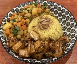 Indonesian curry rice at Confusion Plant Based Kitchen in Hong Kong Island