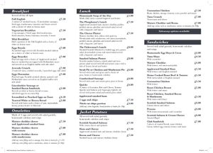 Food menu at Remedy Tea Rooms in Rayleigh