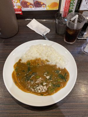 Spinach curry from the vegetarian menu   at CoCo Ichibanya - Nakagyo Kawaramachi Sanjo in Kyoto