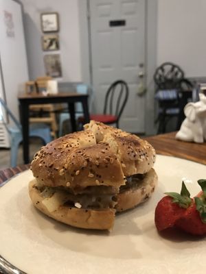 Breakfast Sammie 😋  at 96 Lives Vegan Bakery and Cafe in Lancaster