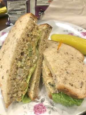 Toona salad sandwich  at 96 Lives Vegan Bakery and Cafe in Lancaster