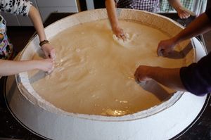 On Saturdays we make bread. You can help us make sourdough bread and pizza and cook it in the wood fired oven. at Casa Payer in Luserna San Giovanni