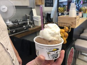 Chocolate orange and apple cinnamon - vegan gelato  at Ice Scream in Athens
