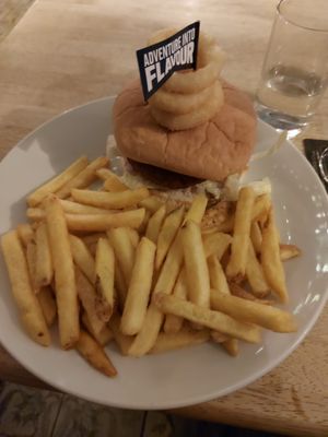 Moving Mountains burger at The Buck Hotel in Reeth