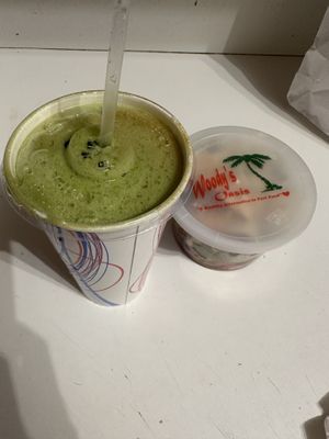 MSU green machine…. Feel good drink  at Woody's Oasis in Okemos