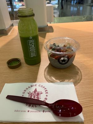 Smoothie and chia pudding at HKG - Pret A Manger - T1 in Outlying Islands