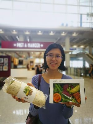 1. BANG BANG VEGGIE HKD44
2. Roasted Sweet Potato & Smashed Beet HKD42
 at HKG - Pret A Manger - T1 in Outlying Islands