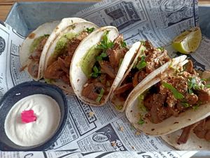 Delicious taco's at Hustle n' Flow Eatery in San Pedro De Alcantara
