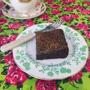 Vegan Brownie at Orangemabel Tearoom in Alcester