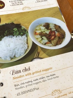 Menu  at Tam An Lac - Hoan Kiem in Hanoi