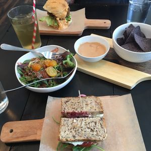 WhiskyBurger, Chips with Queso, BLT, Salad at Fogwood + Fig in Port Jervis