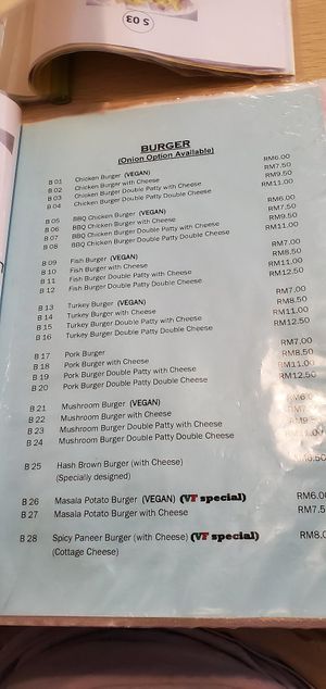 Burgers at VegeFort in Kuala Lumpur