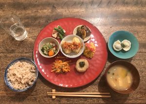 Wonderful lunch set! at Hobodo Cafe in Kyoto