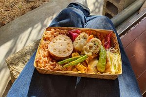 Vegan bento 1200¥ at Hobodo Cafe in Kyoto