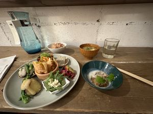 Adorable and tasty lunch set    at Hobodo Cafe in Kyoto