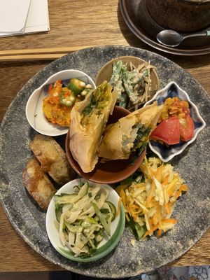 Our set meal   at Hobodo Cafe in Kyoto