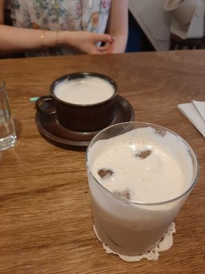 The most delightful brown sugar and GINGER drink at Hobodo Cafe in Kyoto
