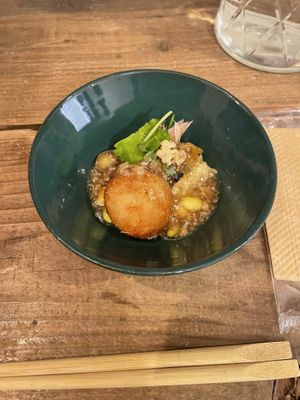 croquette - included in set menu  at Hobodo Cafe in Kyoto