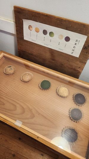 Brown rice ohagi at Hobodo Cafe in Kyoto