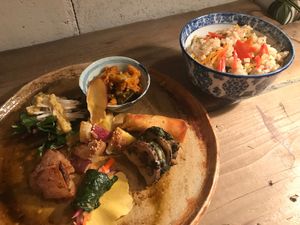 Beautiful momiji carrot at Hobodo Cafe in Kyoto