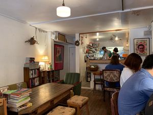 Interior at Hobodo Cafe in Kyoto