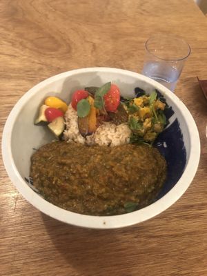 Bean and veg curry at Hobodo Cafe in Kyoto