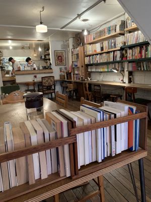 Cozy interior at Hobodo Cafe in Kyoto