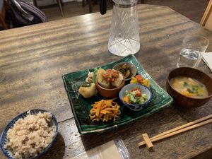Lunch set at Hobodo Cafe in Kyoto