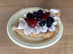 Berries and cream croissantts  at Sprouted Oven in Abbotsford