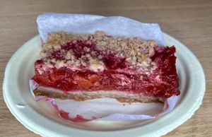 Raspberry and Peach slice  at Sprouted Oven in Abbotsford