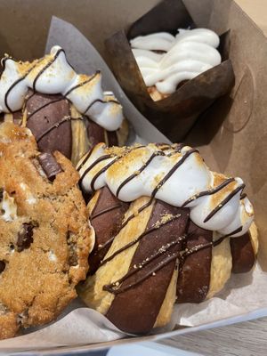 s’mores cookie, s’mores croissant, and monkey bread  at Sprouted Oven in Abbotsford