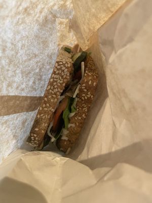 Pesto sandwich  at Sprouted Oven in Abbotsford