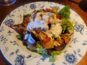 Mediterranean Salad, Dressing and Roasted Vegetables (Assembled) at Pen Cob in Pwllheli