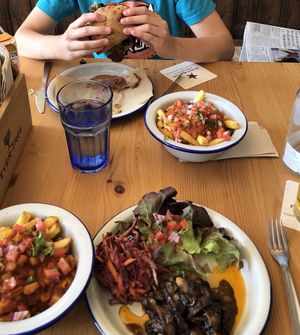 Pulled mushroom burger (one is without sour dough bun) at The Railway Pub & Kitchen in Ringwood
