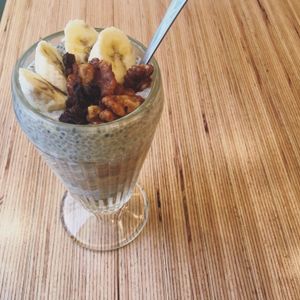vegan parfait banana spice cake at Crux Comptoir in Montreal