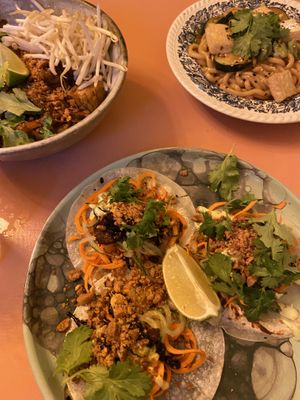 Fake duck pancakes  at Eden Bistro in Warsaw